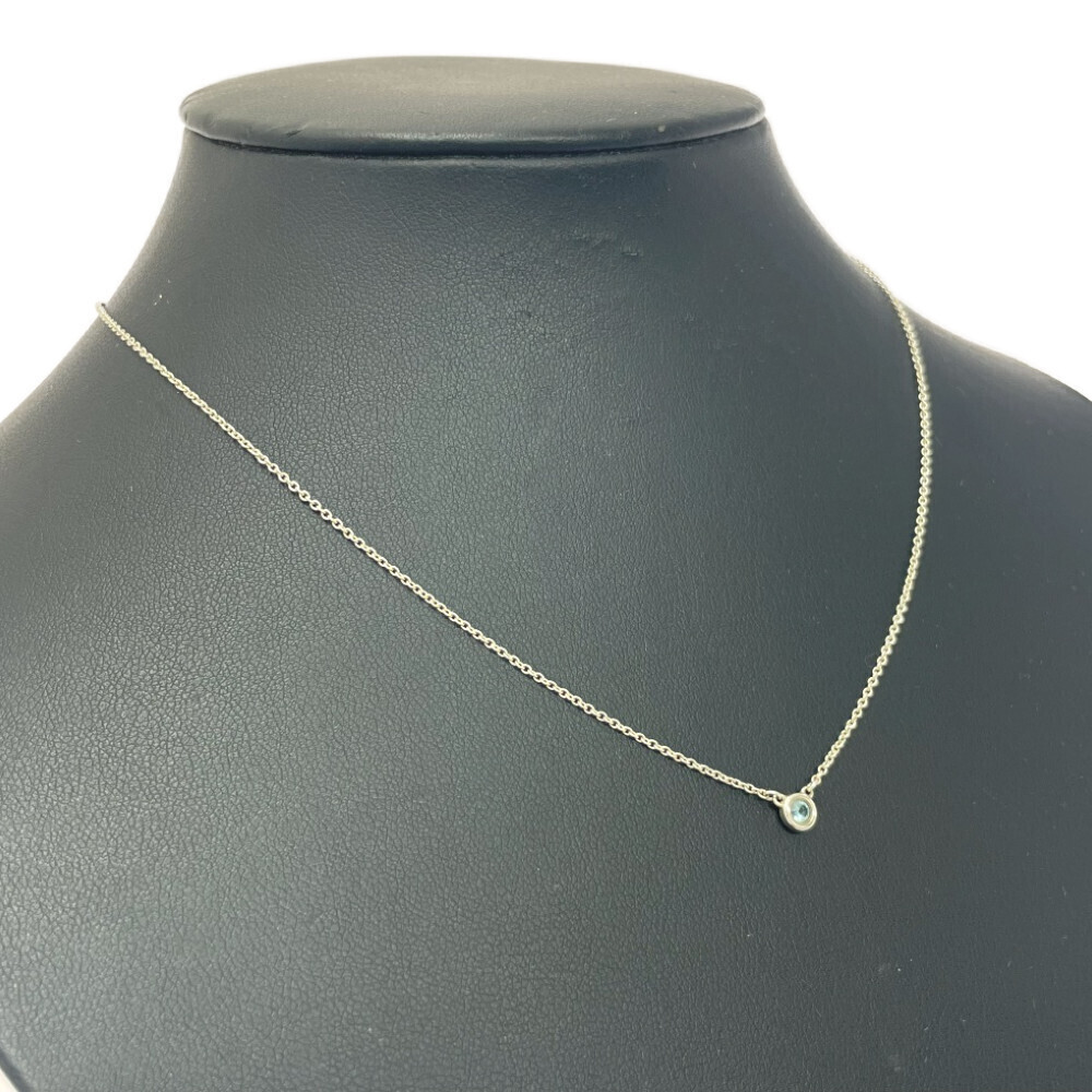 TIFFANY Co Silver By the Yard Necklace Blue